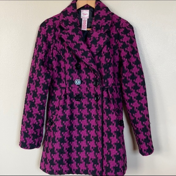 Candie's Jackets & Blazers - Pretty Deep Pink Spring Candie’s Houndstooth Check Coat